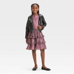 FAO Schwarz - Girls' FAO Schwarz Leather Jacket & Dress Set - Bl Black
